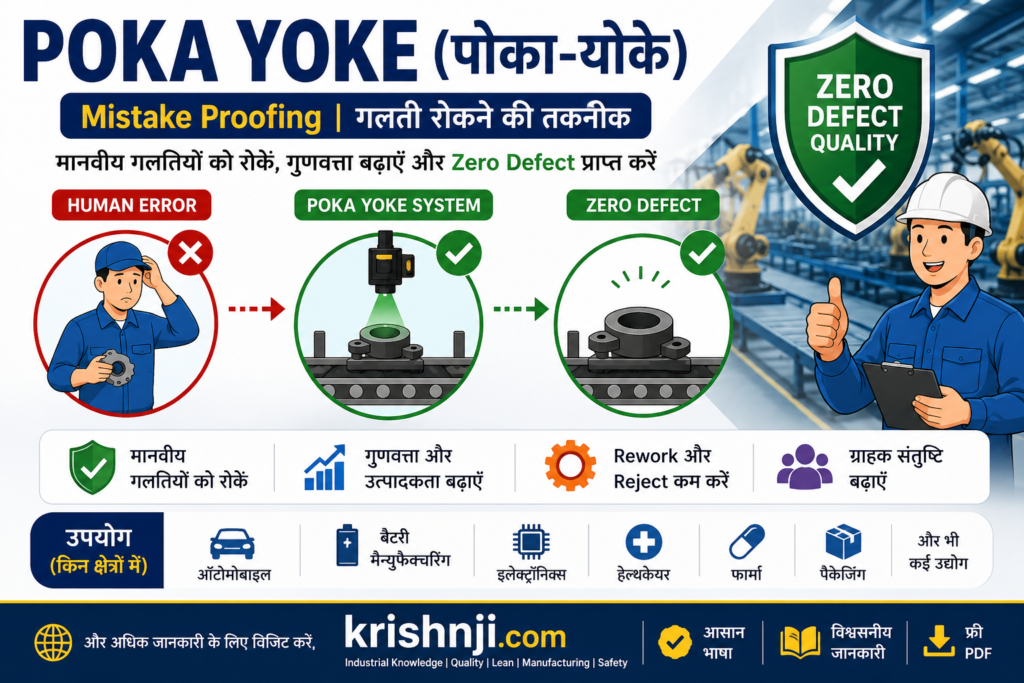 Poka Yoke in Hindi | कार्य सिद्धांत, प्रकार, उदाहरण, लाभ, उपयोग, PDF