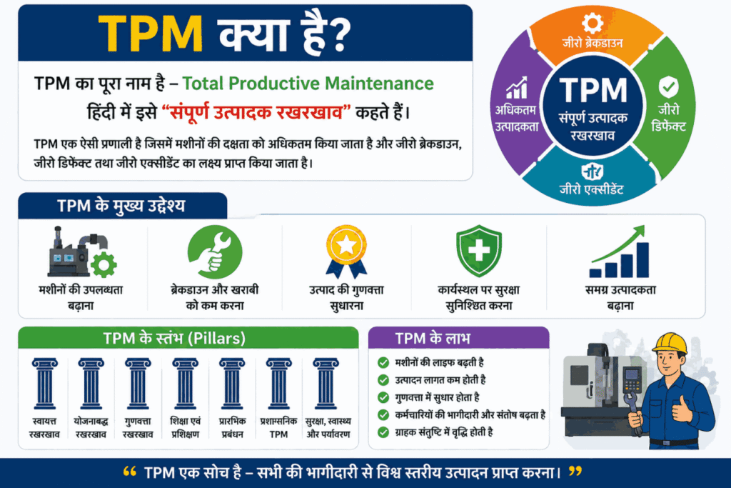 Total Productive Maintenance (TPM) क्या है? | 8 Pillars, Benefits & PDF