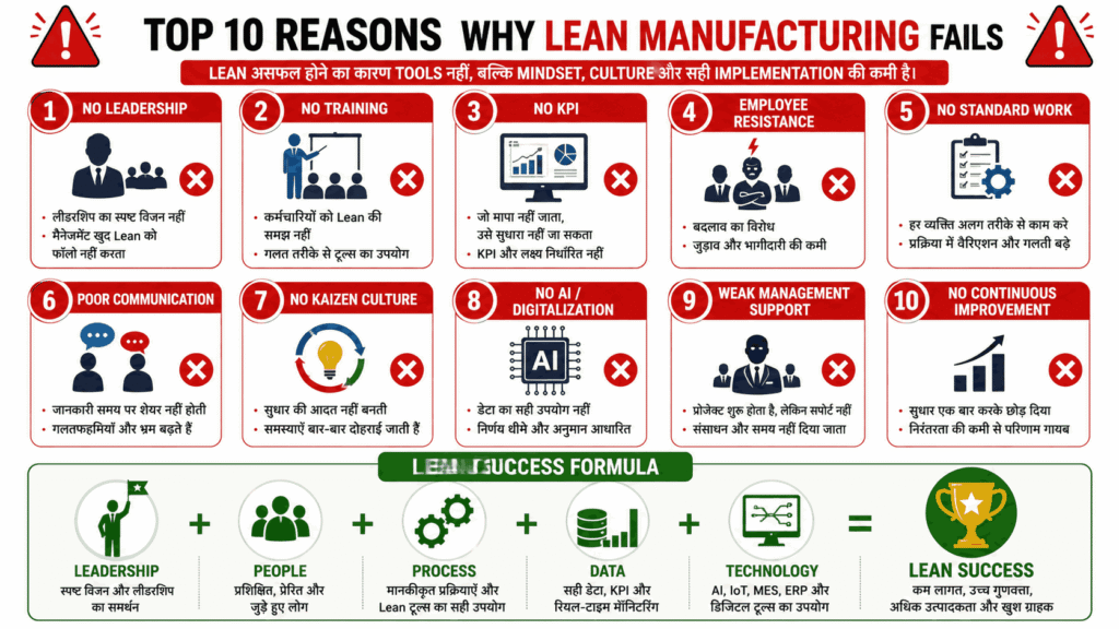 Top 10 reasons why lean Manufacturing Fails