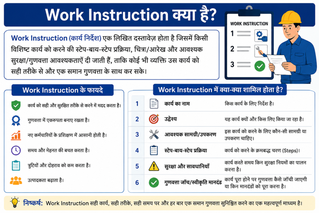 Work Instruction in Hindi | SOP क्या है?,अंतर, Format, उदाहरण और ISO 9001 Guide
