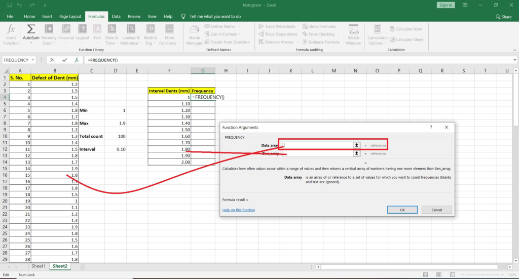 How to make Histogram in Excel 