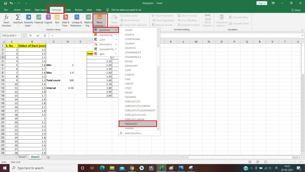 How to make Histogram in Excel 