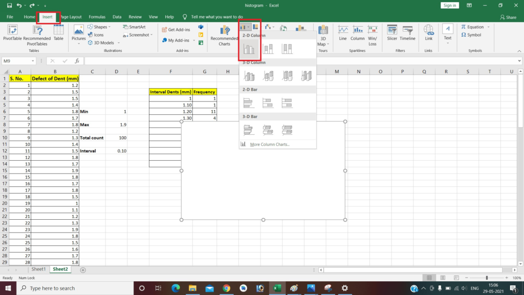 How to make Histogram in Excel 