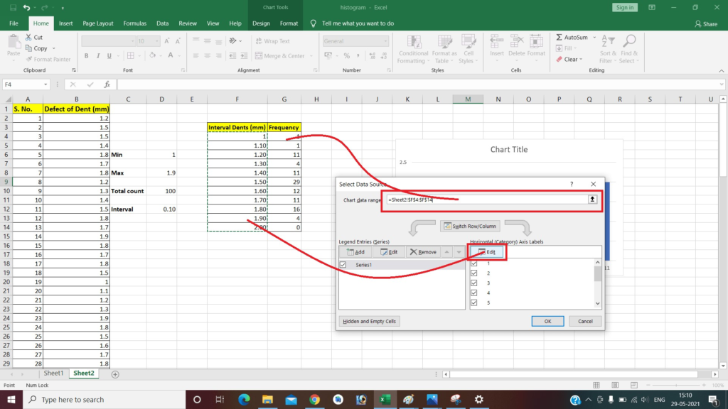 How to make Histogram in Excel 