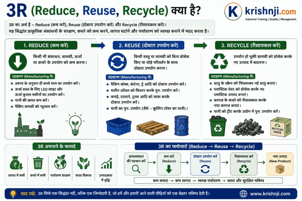 Reduce Reuse Recycle Flow Chart in Hindi