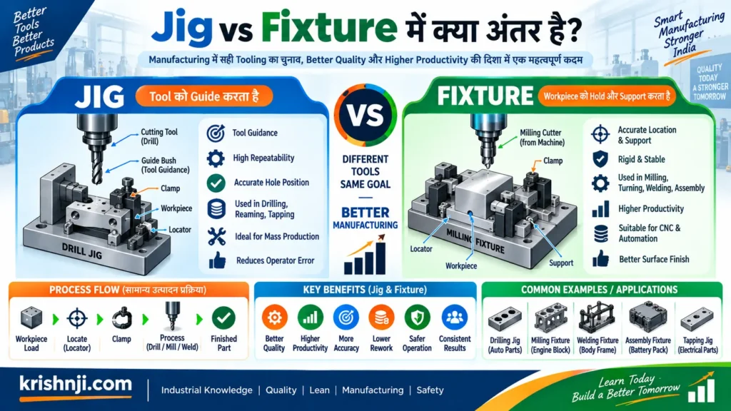 Jig vs Fixture में क्या अंतर है?