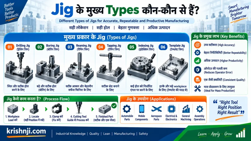Jig के मुख्य Types कौन-कौन से हैं?