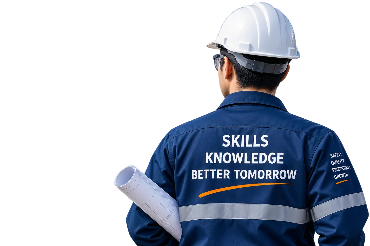 Manufacturing professional wearing safety helmet
